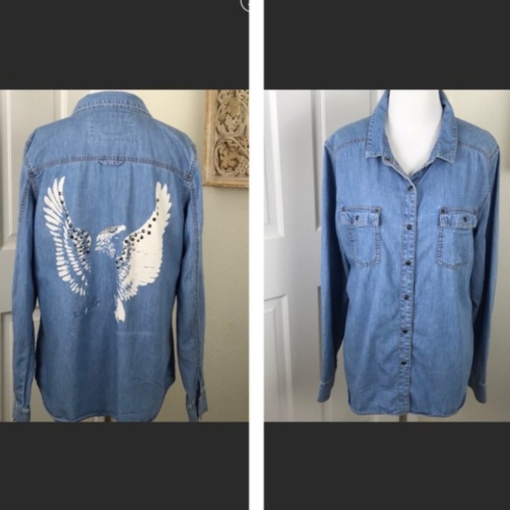 Harley-Davidson Black Label Denim Top w/ Eagle